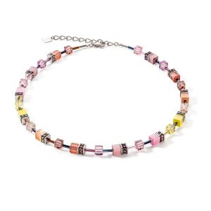 Coeur De Lion GeoCUBE Necklace - Iconic Multicolour Vintage Lilac Yellow 2838100847