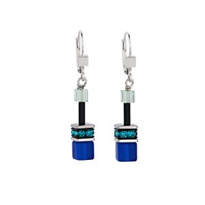 Coeur De Lion Blue Green GEOCUBE Peirced Earrings 2838200705
