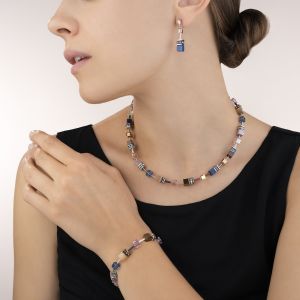 Coeur De Lion GeoCUBE Earrings - Blue Brown Lilac 2839210740