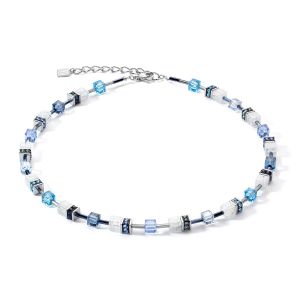 Coeur De Lion GeoCUBE Necklace - Iconic Rock Crystal Blue White 3018100714
