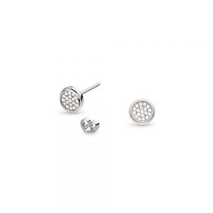 Kit Heath Revival Eclipse Lux Pavé Zirconia and Silver Round Stud Earrings 30408CZ