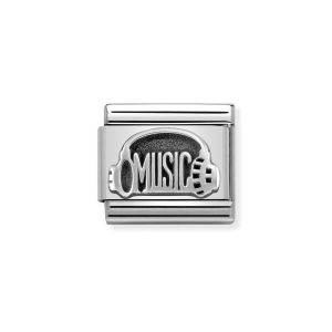 Nomination Classic Headphones and Music Charm Silver