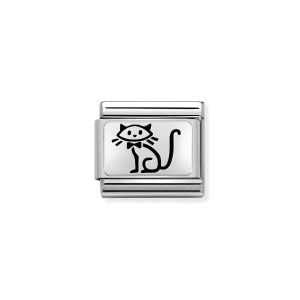 Nomination Classic Stainless Steel and Silver Family Cat Charm