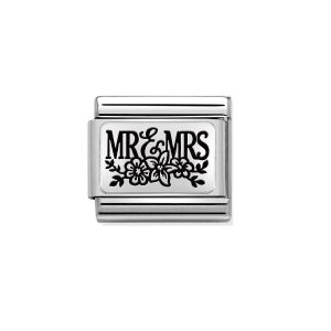 Nomination Classic Flowers Charm - Sterling Silver and Black Enamel Mr and Mrs 330111_15