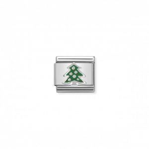 Nomination Classic Green Enamel Christmas Tree Link Charm 330204_08