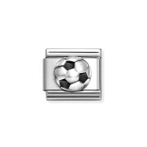 Nomination Classic Football Silver Charm with Enamel
