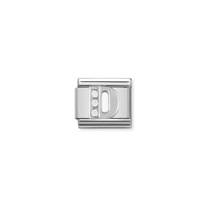 Nomination Silver and Zirconia Classic Letter Charm - D