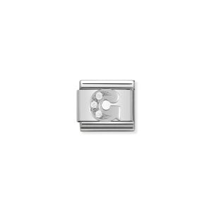 Nomination Silver and Zirconia Classic Letter Charm - G
