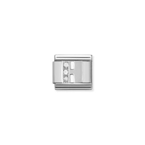 Nomination Silver and Zirconia Classic Letter Charm - H