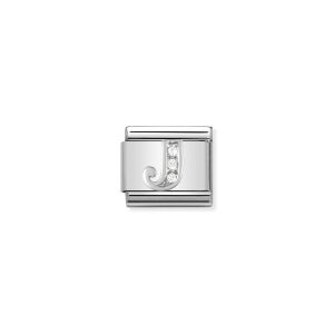 Nomination Silver and Zirconia Classic Letter Charm - J