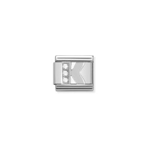 Nomination Silver and Zirconia Classic Letter Charm - K