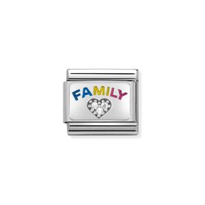 Nomination Multicolour Enamel Family with White Zirconia Heart Charm 330306_08