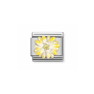 Nomination Classic Enamel Zirconia Yellow Flower Charm Gold