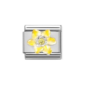 Nomination Classic Symbols Charm - Enamel Zirconia Narcissus Yellow