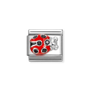 Nomination Classic Silver and Red Enamel Ladybird Charm