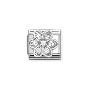 Nomination Classic Silver with Zirconia Petals Flower Charm