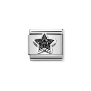 Nomination Symbols steel Zirconia and Silver Black Star