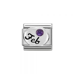 Nomination Classic Sterling Silver February Amethyst Birthstone Charm 330505_02