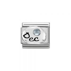 Nomination Classic Sterling Silver December Light Blue Topaz Birthstone Charm 330505_12