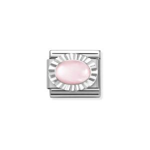 Nomination Classic Silvershine Charm Diamond Oval Rose Quartz 330507_39