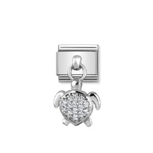 Nomination Classic Sea Turtle Drop Charm Silver