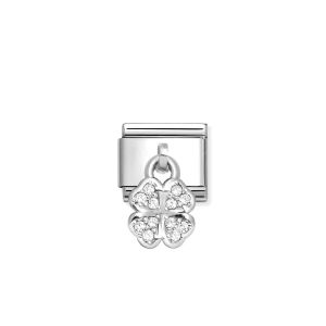 Nomination Classic Charm Silver and White Four Leaf Clover - 331800_31