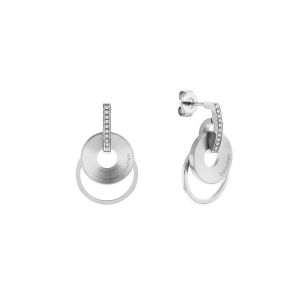 Calvin Klein Playful Circular Shimmer Earrings - Silver