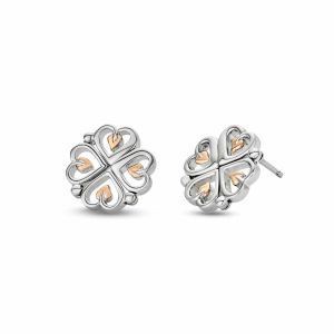 Clogau Tree of Life Sterling Silver Heart Drop Stud Earrings