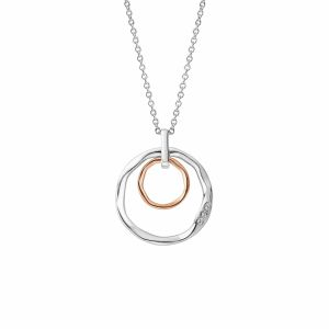 Clogau Ripples Double Hoop White Topaz Pendant 3SRPP0206