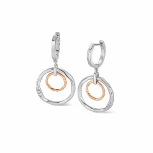 Clogau Ripples Double Hoop White Topaz Creole Earrings 3SRPP0214