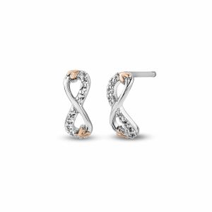 Clogau Tree of Life Sterling Silver Infinity Stud Earrings with Topaz 3STOL853