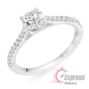 Brilliant Cut Diamond Engagement Ring in Platinum - 0.70ct