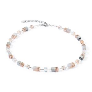 Coeur De Lion GeoCUBE Necklace - Rose Gold Peach