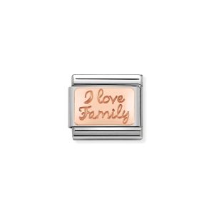 Nomination Classic Rose Gold Engraved I Love Family Charm