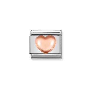 Nomination Composable Classic Link Raised Heart in Rose Gold