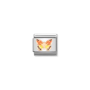Nomination Classic Enamel and Rose Gold Rainbow Butterfly Charm