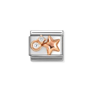 Nomination Classic Rose Gold Star and Zirconia Charm. Item code 430305/50