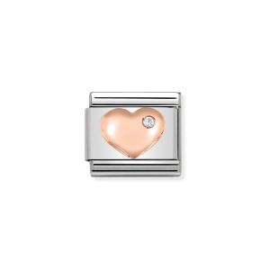 Nomination Classic Rose Gold and Zirconia Heart Charm