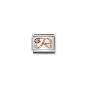 Nomination Rose Gold and Zirconia Classic Letter Charm - R
