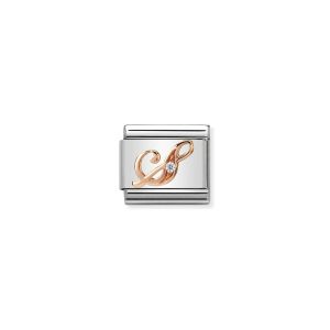 Nomination Rose Gold and Zirconia Classic Letter Charm - S
