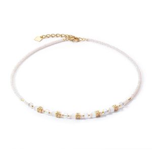 Coeur De Lion Mini Cubes Necklace Gold White 4565101416