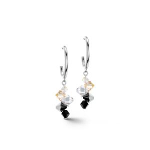Coeur De Lion Dancing Crystals Earrings - Silver Black
