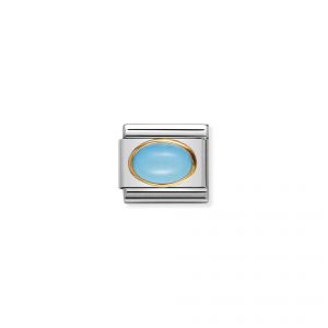 NOMINATION Composable Classic oval hard stones in stainless steel and gold 18k TURQUOISE