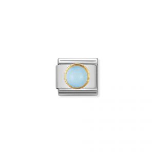 NOMINATION COMPOSABLE Classic ROUND STONES in stainless steel with 18k gold TURQUOISE