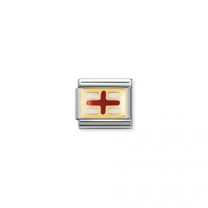 NOMINATION COMPOSABLE Classic EUROPE FLAG in stainless steel with enamel and 18k gold ENGLAND