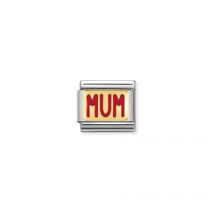 NOMINATION COMPOSABLE Classic MESSAGES in stainless steel with enamel and 18k gold MUM