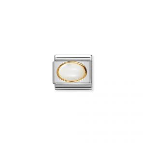 NOMINATION Composable Classic oval hard stones in stainless steel and gold 18k MOON STONE 030502_17