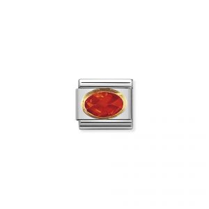NOMINATION COMPOSABLE Classic FACETED CUBIC zirconia, stainless steel and 18k gold ORANGE