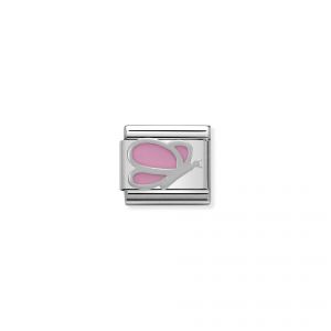 NOMINATION Composable Classic SYMBOLS in stainless steel , enamel and silver 925 Pink Butterfly 330202_03