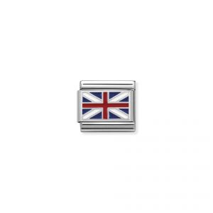 NOMINATION Composable Classic FLAGS in st.steel, enam.sterling silver Great Britain